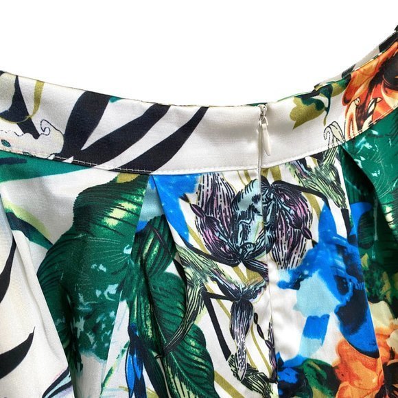 BANANA USA Retro Floral Tropical Hawaiian Full Skirt w/ Tulle‎ & Pockets Size L - Picture 3 of 11